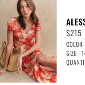 Sezane Alesia dress size 46 (14 US)